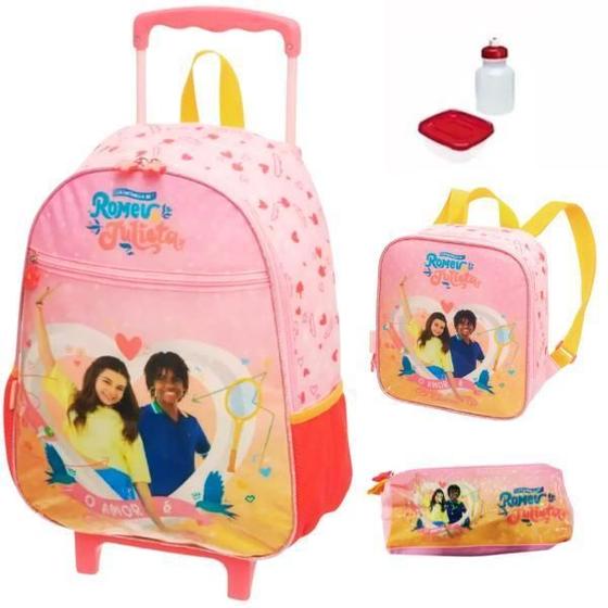 Imagem de Kit Mochila Romeu E Julieta Escolar Infantil Rodinhas G