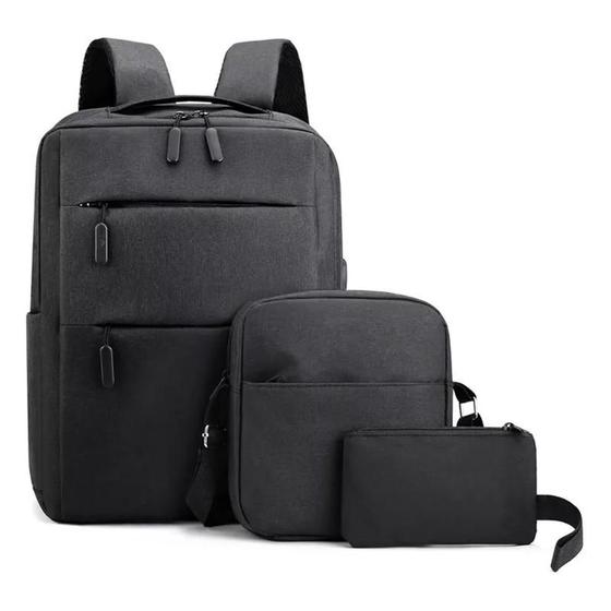 Imagem de Kit Mochila Slim Para Notebook Executiva Escolar Faculdade