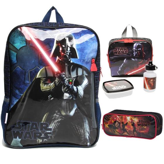 Kit Mochila Star Wars Darth Vader G Escolar Costas Infantil Lancheira ...