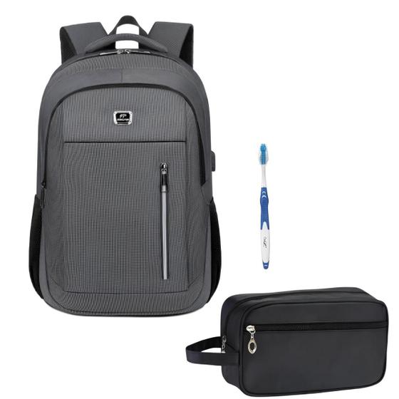 Imagem de Kit Mochila Universitária Premium Executiva Com Nécessaire