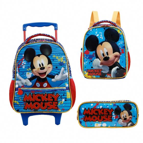 Imagem de Kit Mochilete, Estojo Triplo e Lancheira Disney Mickey Y Xeryu's (SKU K16157)