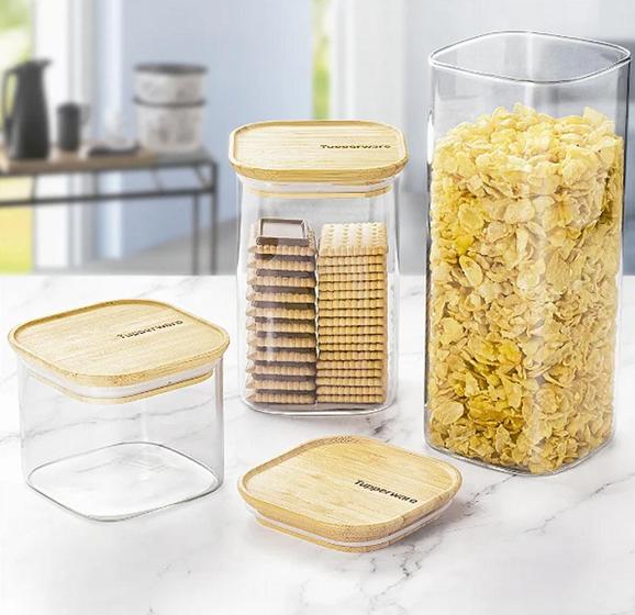 Imagem de Kit Modular Bambu 3 peças (VIDRO Borossilicato) Tupperware