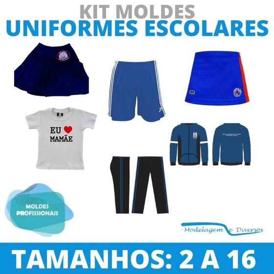 Imagem de Kit molde uniforme escolar, modelagem&diversos, correios