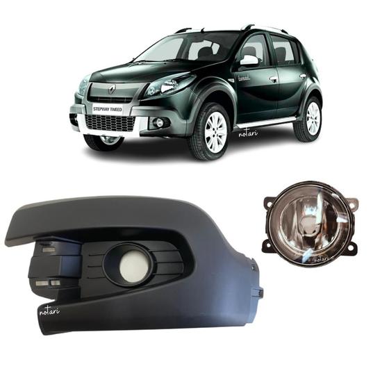 Imagem de Kit Moldura E Farol Milha Sandero Stepway 2011 2012 2013 2014