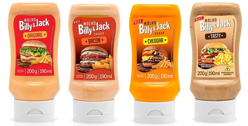 Imagem de Kit Molho Billy & Jack - 4 unds (Original, Bacon, Cheddar e Tasty)