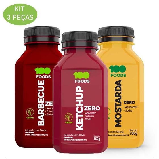 Kit molhos com 1 Ketchup Zero Calorias 350g + 1 Barbecue Zero Calorias
