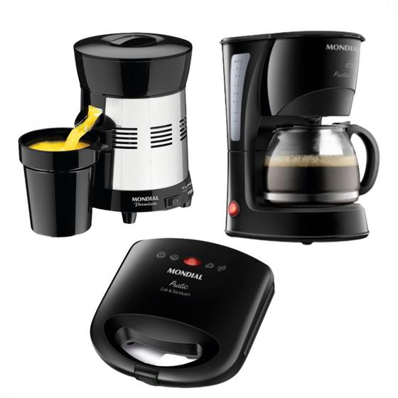 Imagem de Kit Mondial Com Extrator + Sanduicheira + Cafeteira 110V