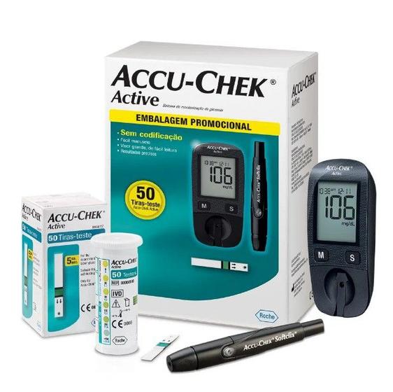 Imagem de Kit monitor Accu-Chek Active 50 Tiras
