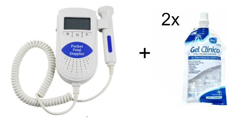 Imagem de Kit Monitor Fetal Pré Natal Sonar Doppler + Pilhas E 2 Unidades De Gel Incluso