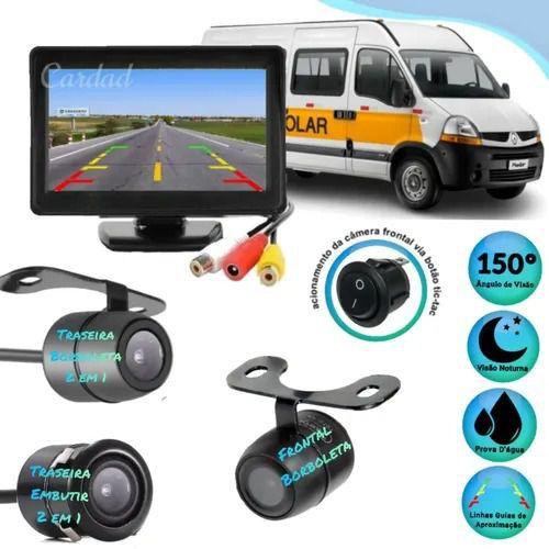 Kit Monitor Tela Lcd Van Escolar Camera De Ré Camera Fronta Menor preço em Kit Monitor Tela Lcd Van Escolar Camera De Ré Camera Fronta
