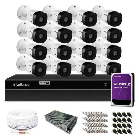 Imagem de Kit Monitoramento Intelbras com 16 Câmeras de Segurança 720p