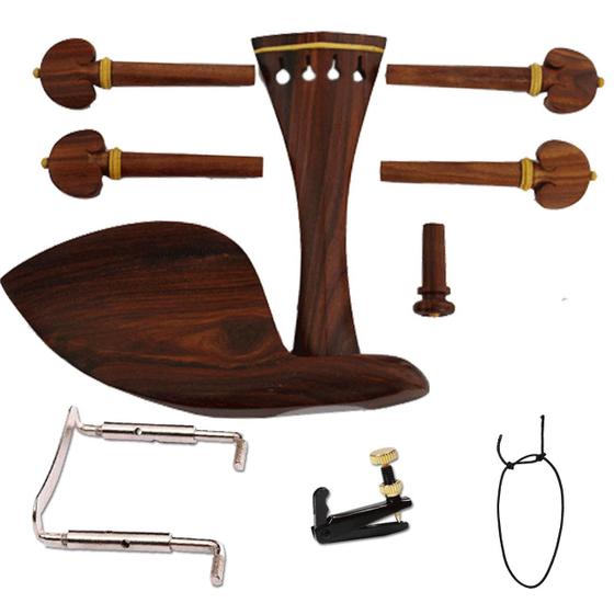 Imagem de Kit Montagem Violino 4/4 Rosewood - Cravelhas Heart Amarelas