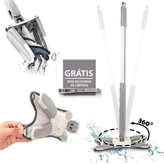 Imagem de Kit Mop Limpeza Xmop com Extrusão Manual Lava Seca Multiuso