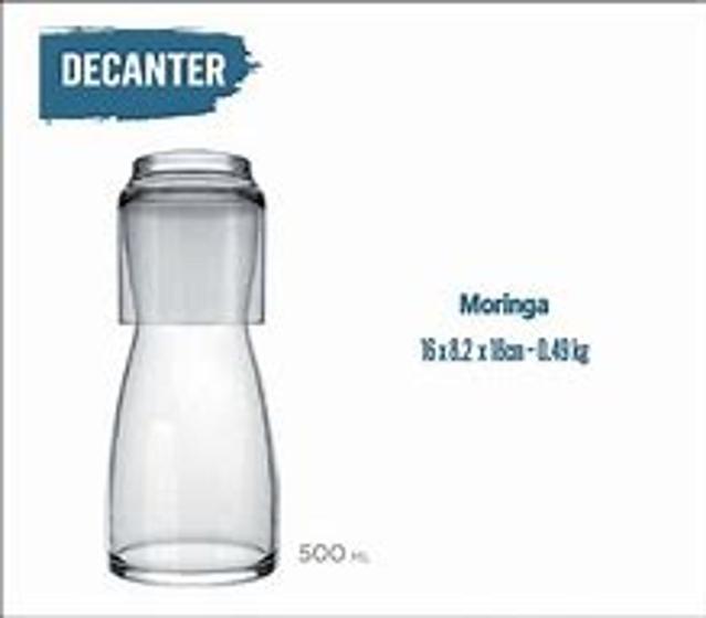 Imagem de Kit Moringa 500ml Com Copo 290ml  De Vidro Para Escritorio Jarra De Suco Agua