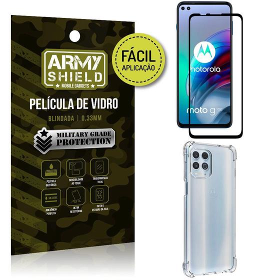 Imagem de Kit Moto G100 5G Película 3D Fácil Aplicação + Capa Anti Impacto - Armyshield