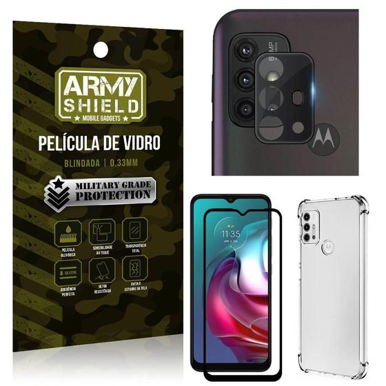 Imagem de Kit Moto G30 Película De Câmera+Película 3D+Capa Anti Shock