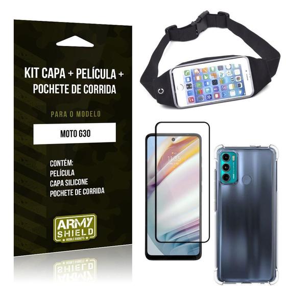 Imagem de Kit Moto G60 Pochete+Capinha Anti Impacto+Película Vidro 3D