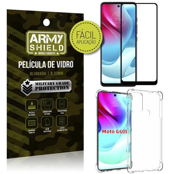 Imagem de Kit Moto G60S Película 3D Fácil Aplicação + Capa Anti Impacto - Armyshield