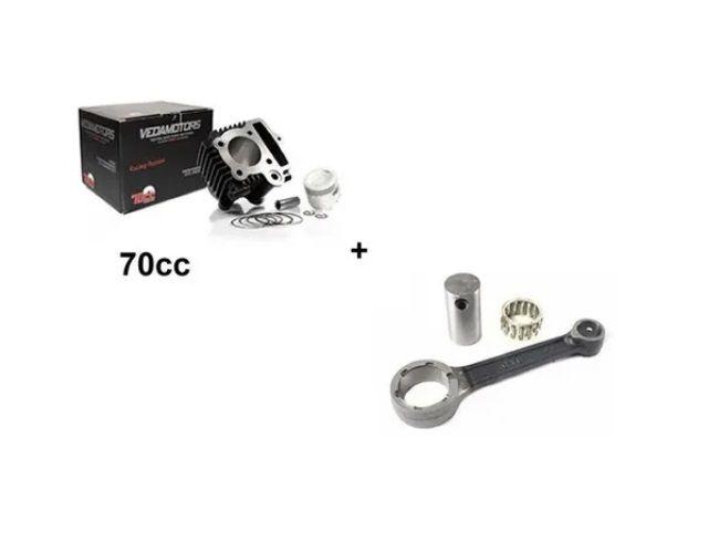 Imagem de Kit Motor 70cc + Biela Completa Cinquentinha Bravax F2 Plus