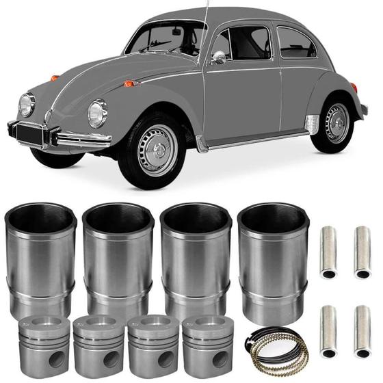 Imagem de Kit Motor Camisa Pistão Anel Fusca 1.5 70 a 73 Metal Leve