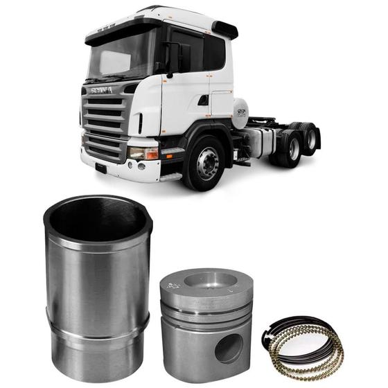 Imagem de Kit Motor Camisa Pistão Anel Motor DSC12 Scania 124 Original Metal Leve