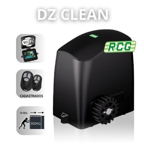 Imagem de Kit Motor de Portão Para Casa Deslizante Eletrônico Residencial Elétrico RCG SLIM 300KG Dz Clean Wifi com 2 Controles Remoto Cadastrados