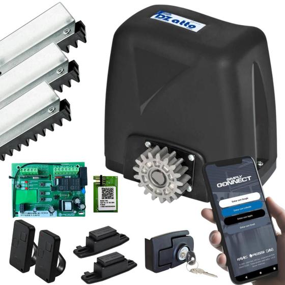 Imagem de Kit Motor Portão Dz Atto Turbo 5M Crem Wifi App Celular Android iOS 350kg Rossi 110v