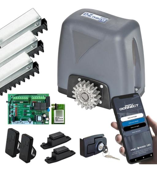 Imagem de Kit Motor Portão Dz Nano Turbo 36 Wifi App Celular Rossi 600kg 3,5M Cremalheira 220v