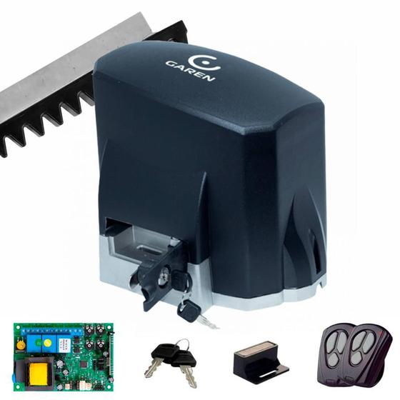 Imagem de Kit Motor Portão Eletrônico Deslizante KDZ Speed Wave 1/3 Garen Portões até 500kg + 4 Metros Crema