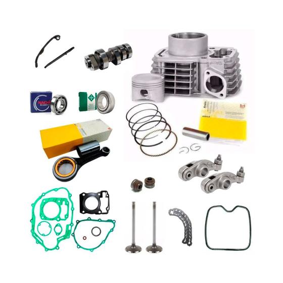 Kit motor retifica honda titan 150 fan 150 com peças motor METAL LEVE