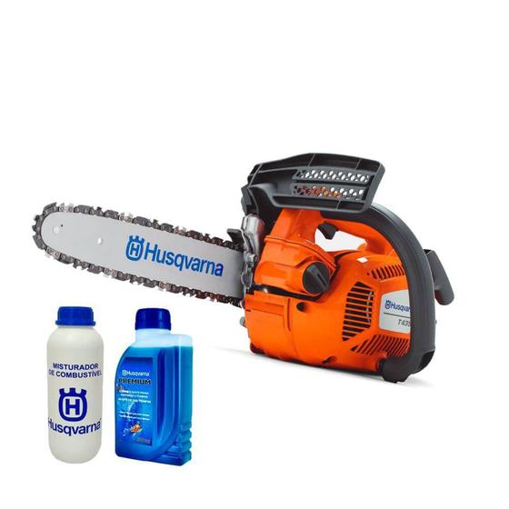 Kit Motosserra Husqvarna T435 com Óleo Lubrificante e Misturador