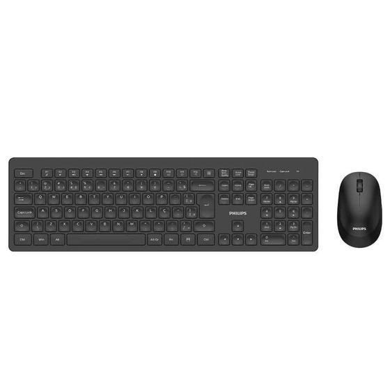 Kit Mouse E Teclado Philips Sem Fio Preto - Spt6308b Menor preço em Kit Mouse E Teclado Philips Sem Fio Preto - Spt6308b