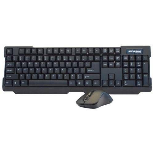 Kit Teclado e Mouse Wireless Óptico Led 1000 Dpis 6011301 Maxprint