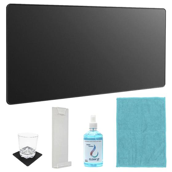 Imagem de Kit Mouse pad 70x30cm + Suporte Para Tela + Produtos De Limpeza e Apoio-Copo