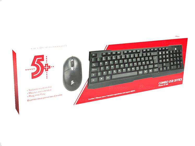 Imagem de Kit Mouse & Teclado Usb Preto Abnt2 Ideal Para Todas Tarefas