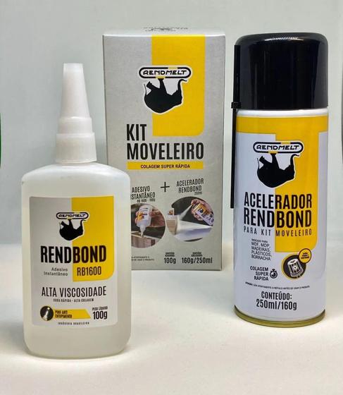 Imagem de KIt Moveleiro Cola Instantânea Ciano + Acelerador RendBond - Rendmelt