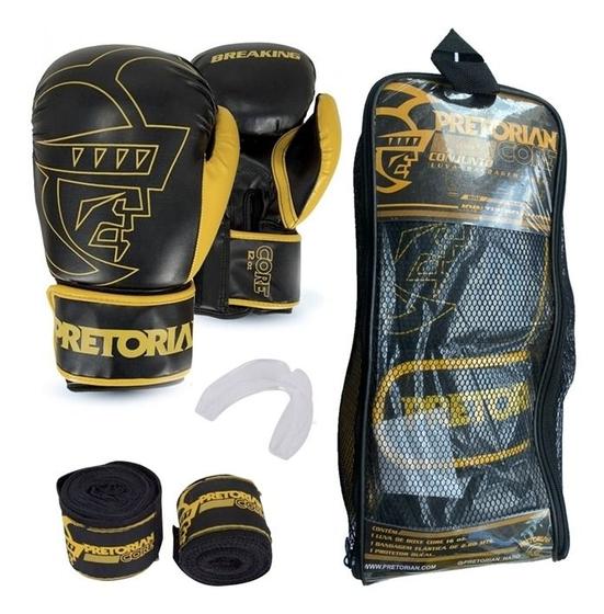 Kit Muay Thai Boxe Pretorian Luva Core Preta E Amarela 12 Oz Menor preço em Kit Muay Thai Boxe Pretorian Luva Core Preta E Amarela 12 Oz