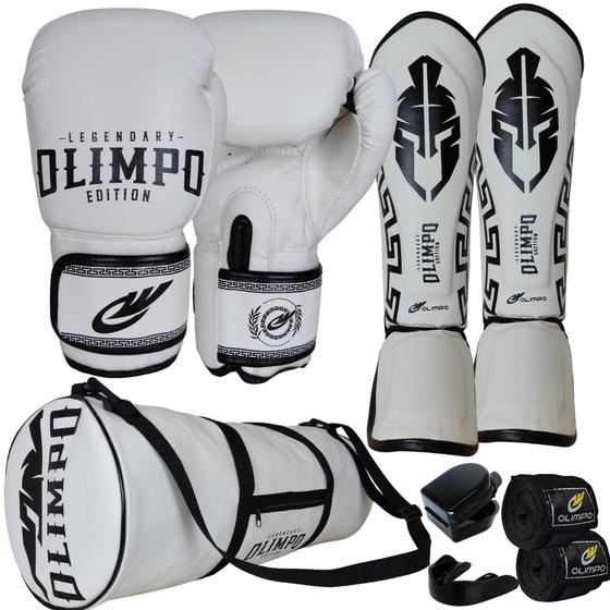 Imagem de Kit Muay Thai Branco Profissional Legendary Edition