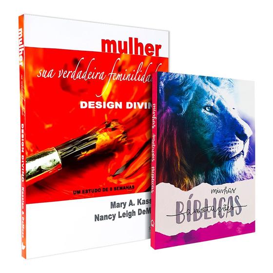 Imagem de Kit Mulher Sua Verdadeira Feminilidade Vol. 1 + Caderno de Anotações Bíblicas Leão Color