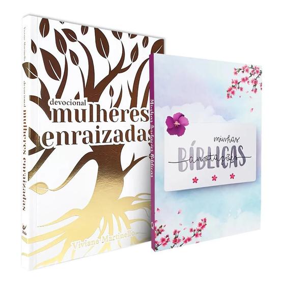 Imagem de Kit Mulheres Enraizadas Devocional + Caderno Minhas Anotações Bíblicas Aquarela
