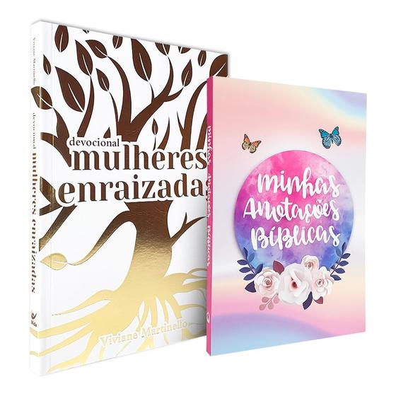 Imagem de Kit Mulheres Enraizadas Devocional + Caderno Minhas Anotações Bíblicas Borboleta