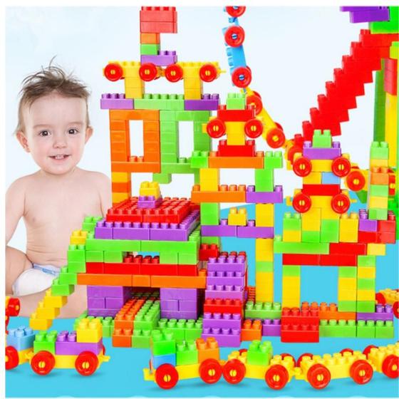 Imagem de Kit multi blocos infantil c/500 peças que estimulam a criatividade e habilidade motora de sua criança  além de contém mu