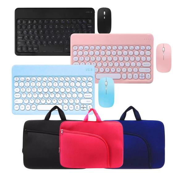 Imagem de Kit Multifuncional para Tablet Samsung Galaxy S10 com Teclado e Mouse Bluetooth + Luva Protetora 13.3”