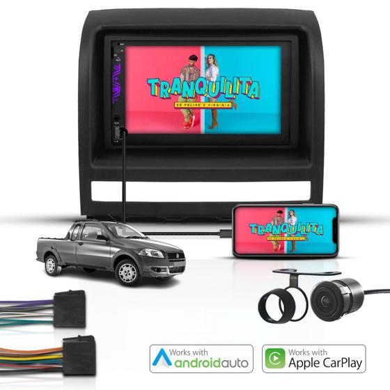 Imagem de Kit Multimidia 2 Din Mp5 Android e Carplay Strada até 2012