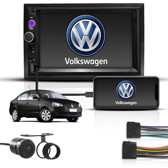 Imagem de Kit Multimidia 2 Din Mp5 Bt 7" Espelha Volkswagen Polo Sedan