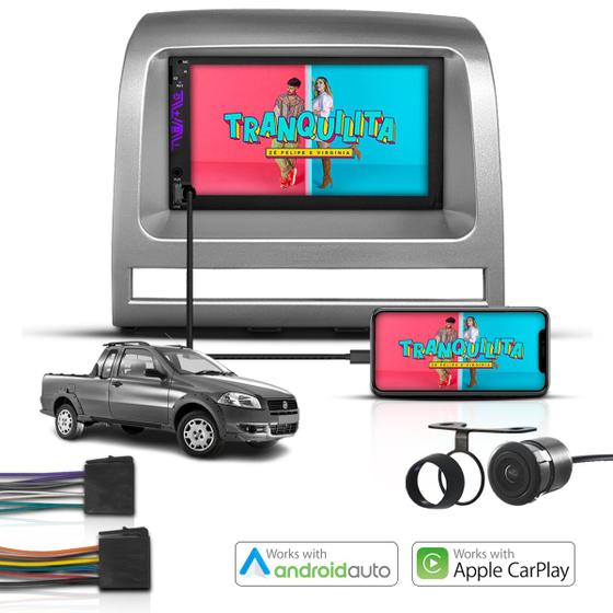 Imagem de Kit Multimidia 2 Din Mp5 Carplay e Android Strada até 2012