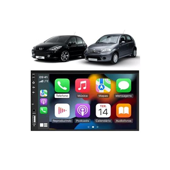 Imagem de Kit Multimídia 307 / C3 até 2012 7 Pol CarPlay AndroidAuto USB Bt FM - 708BR Roadstar
