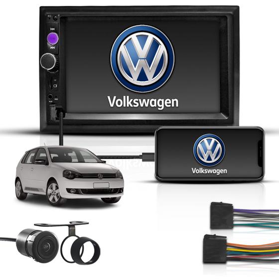 Imagem de Kit Multimidia 7" 2 Din Mp5 Bt Espelha Volkswagen Polo Hatch