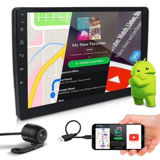 Imagem de Kit Multimídia 9 Polegadas Android + Câmera Ré Subaru Outback 2010 2011 2012 2013 Espelhamento USB Bluetooth