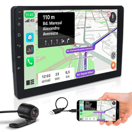 Imagem de Kit Multimídia 9 Polegadas + Câmera Ré Fiat Marea 1998 1999 2000 2001 2002 Espelhamento USB Bluetooth